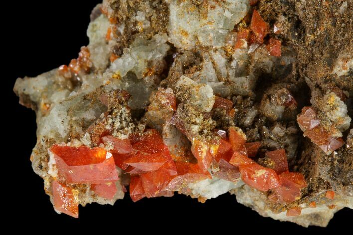 Red-Orange Wulfenite Crystals - Melissa Mine, Arizona #118994